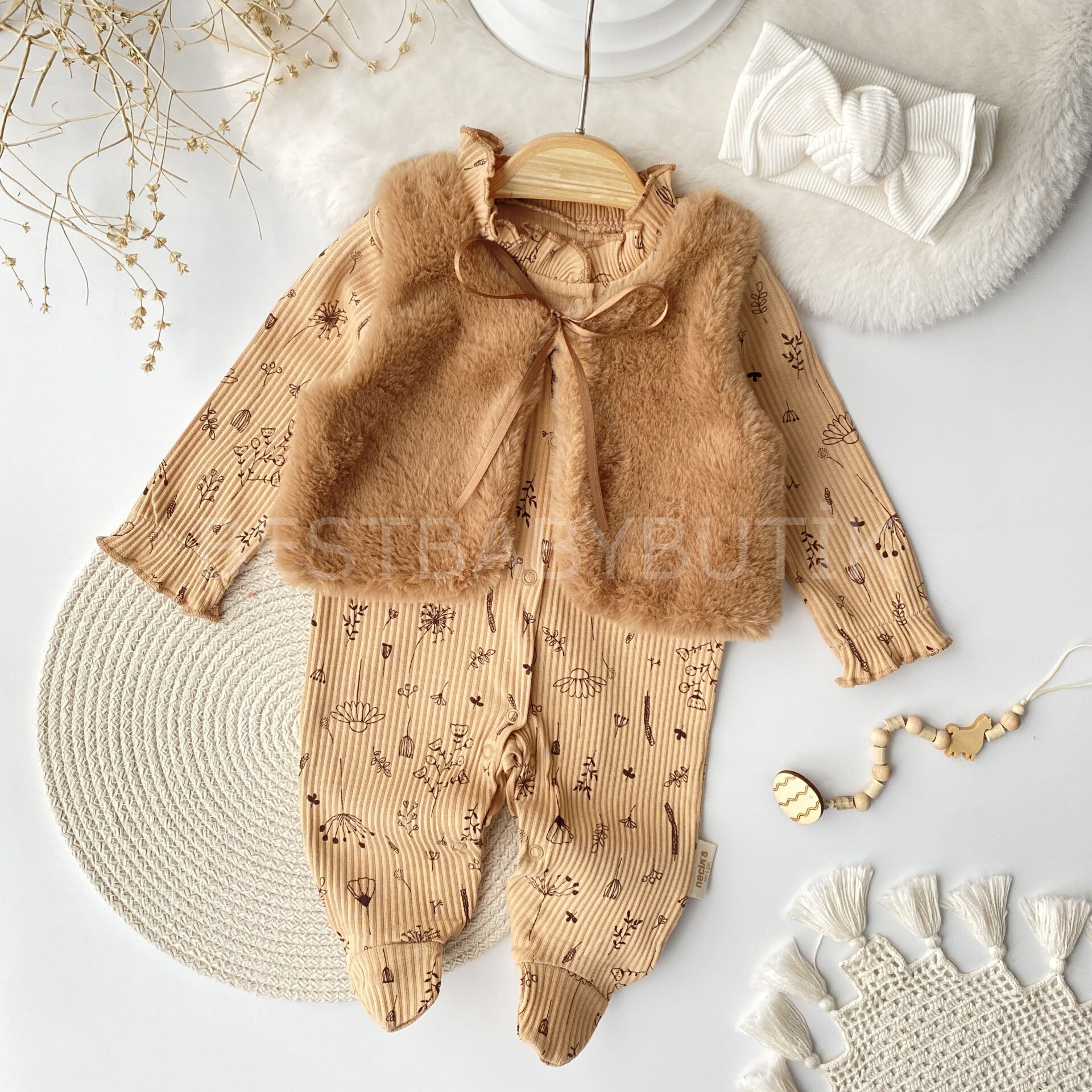 Miya Kürk Yelekli Tulum 3-6 AY