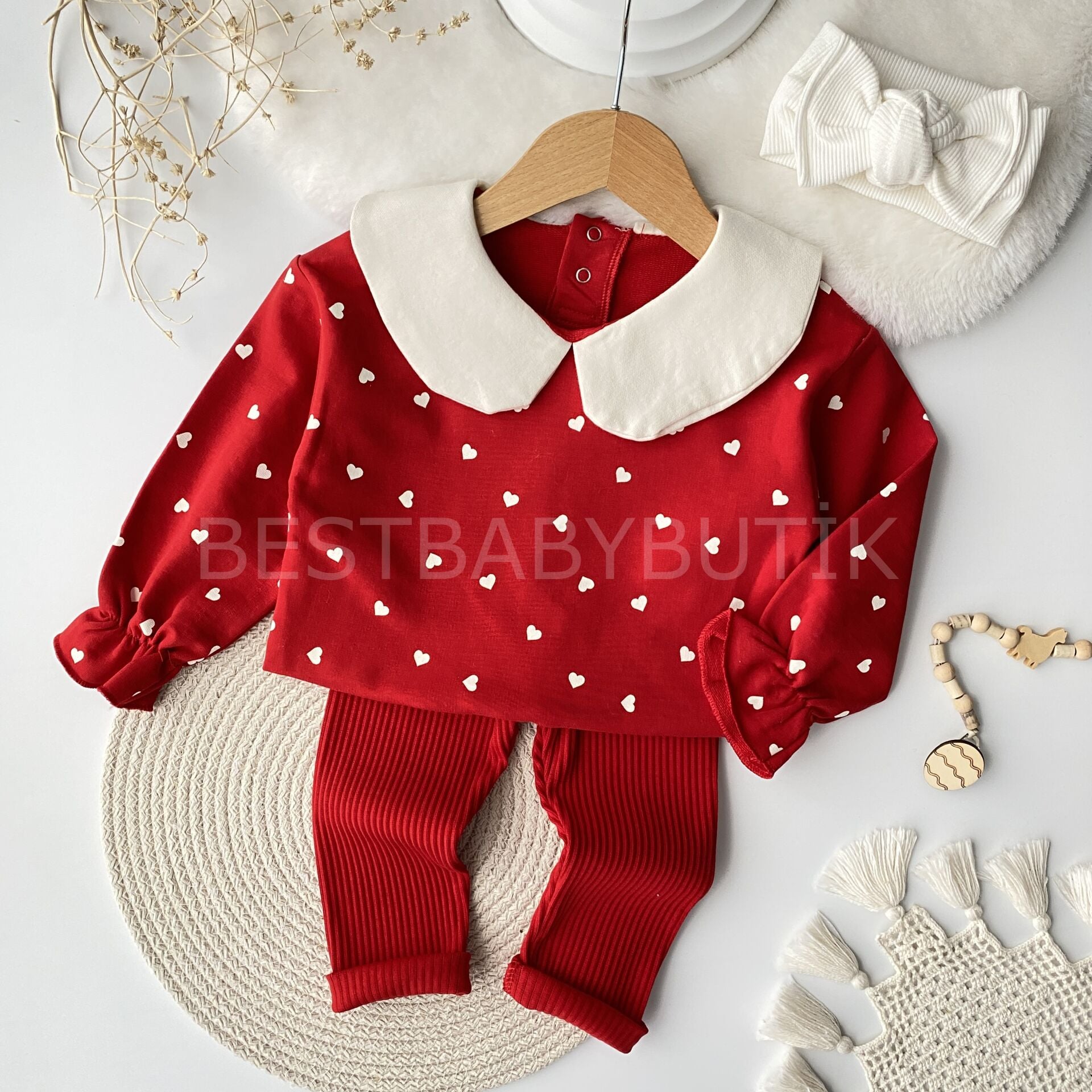 Lidya Bebe Yaka Kalpli Taytlı 2’Li Takım 18-24 AY