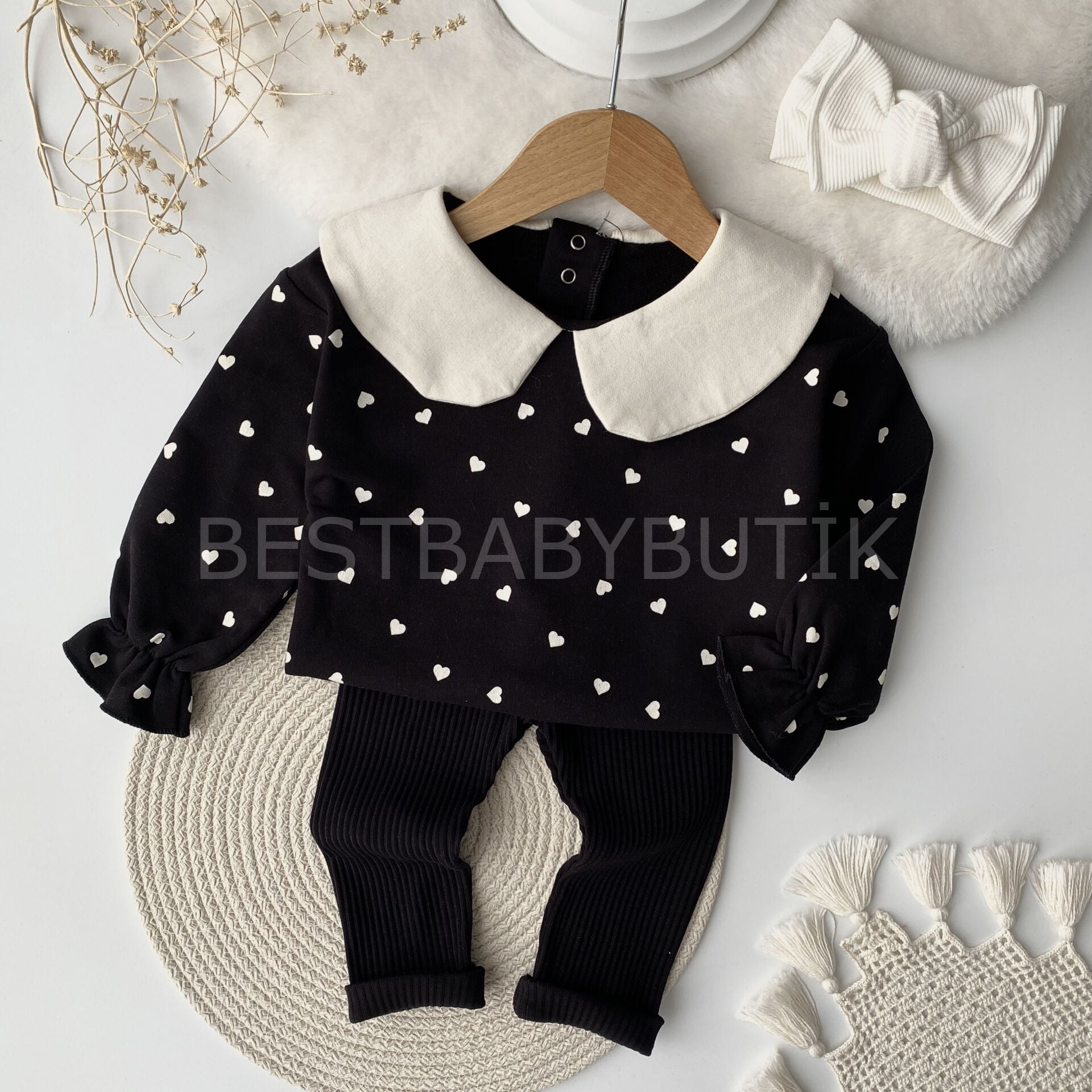 Lidya Bebe Yaka Kalpli Taytlı 2’Li Takım 18-24 AY