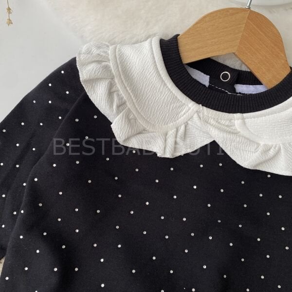 Bebek Yaka Detaylı Parlak Taşlı 2’Li Takım