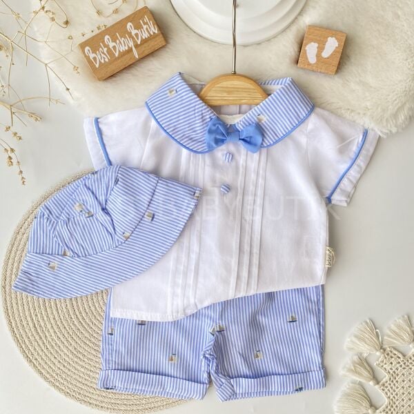 Premium Denizci Baskılı Papyon Ve Şapkalı 3’Lü Takım