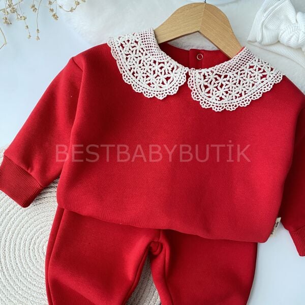 Dantel Yaka Detaylı Şardonlu 2’Li Takım