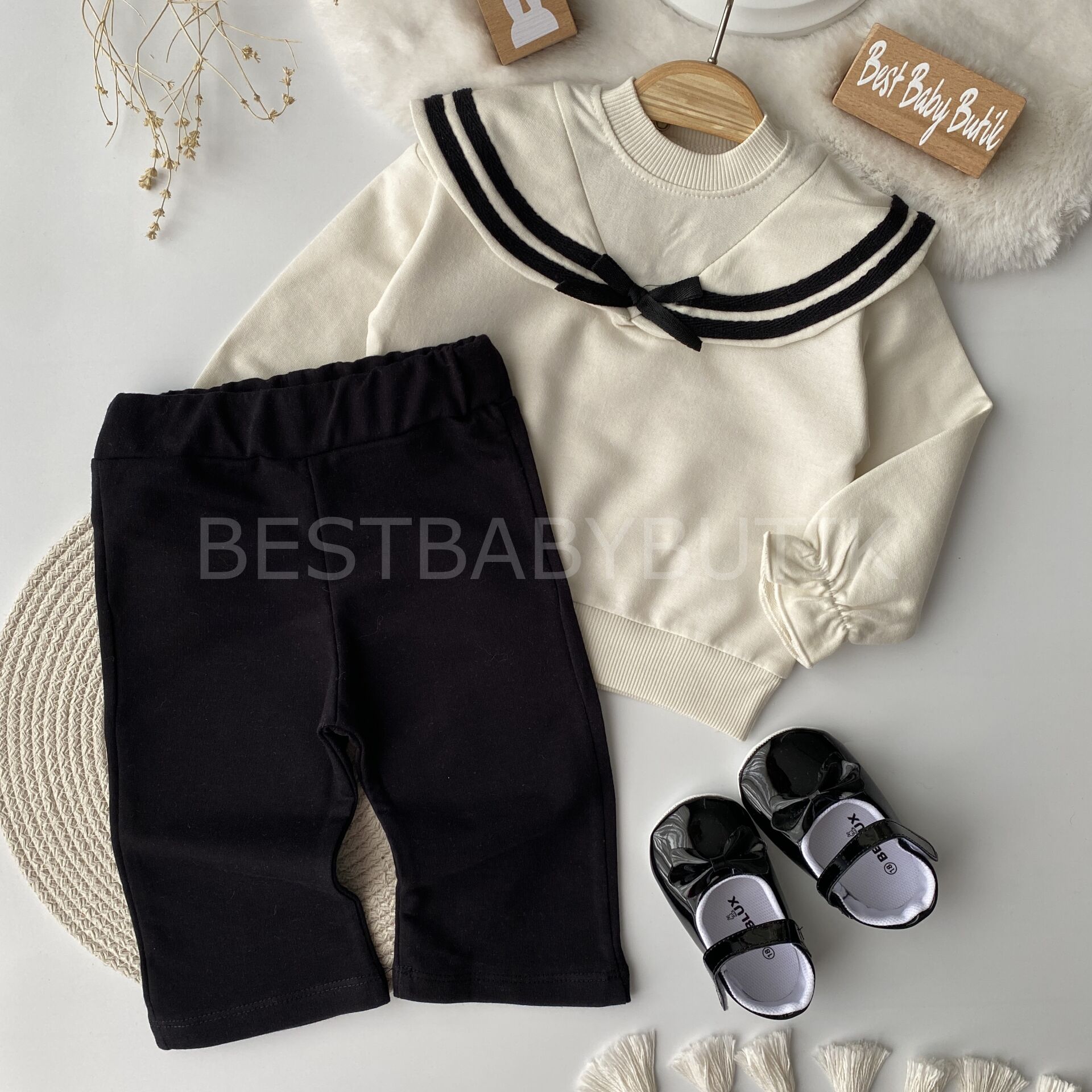 Gemici Yaka Detaylı Bol Paça 2’Li Takım 9-12 AY