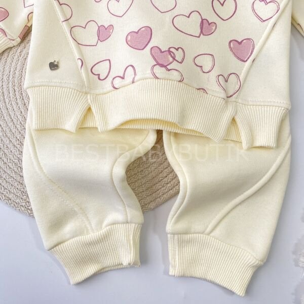 Kalp Detaylı Şardonlu 2’Li Takım