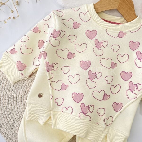 Kalp Detaylı Şardonlu 2’Li Takım