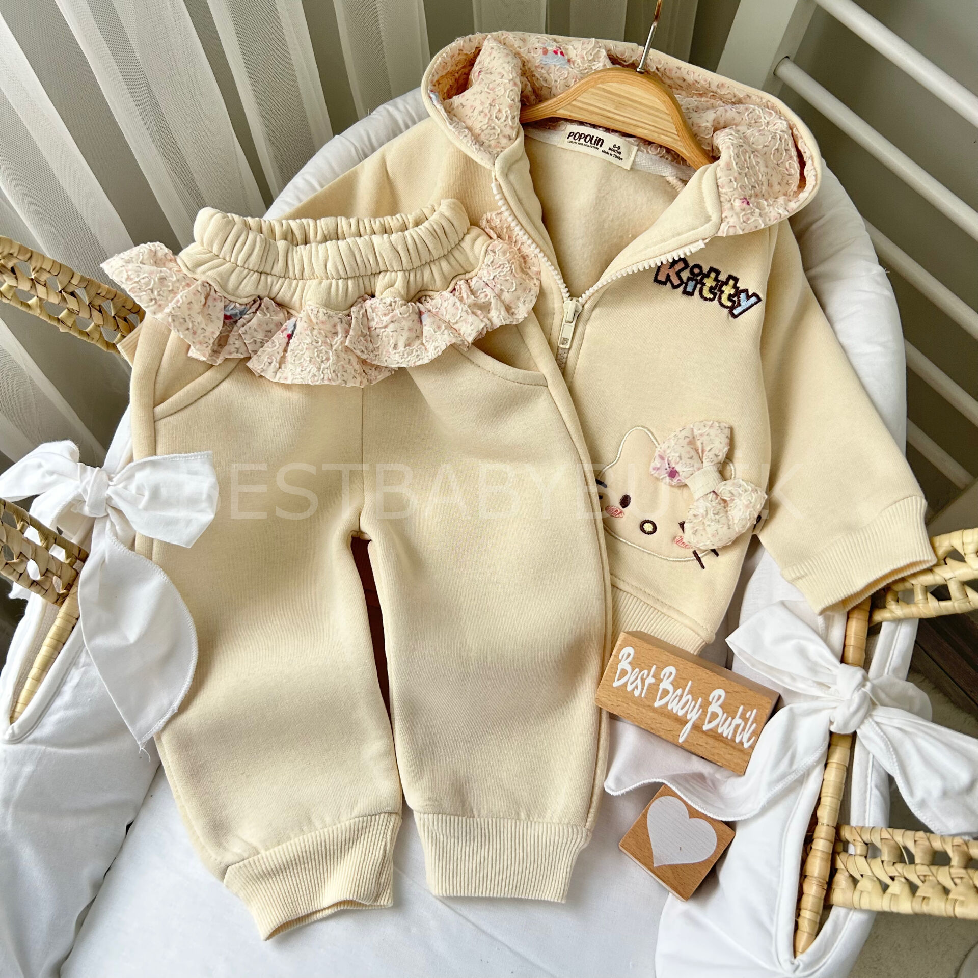 Kitty Premium Şardonlu 2’Li Eşofman Takım 9-12 AY