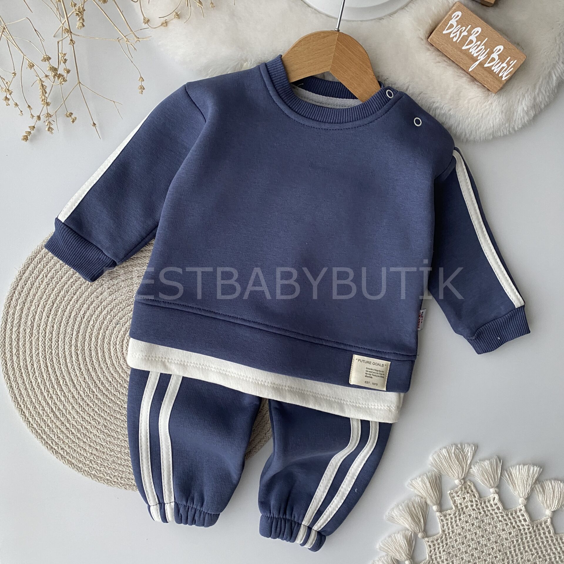 Çizgili Spor Oversize 2’Li Takım