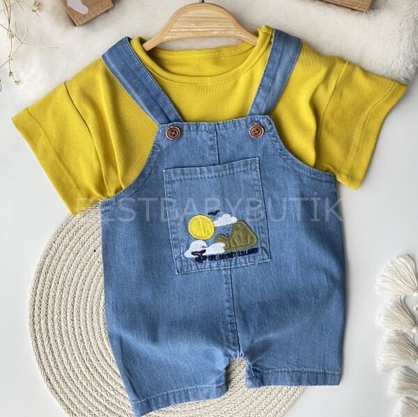 Güneş Detaylı Badili Kot Salopet