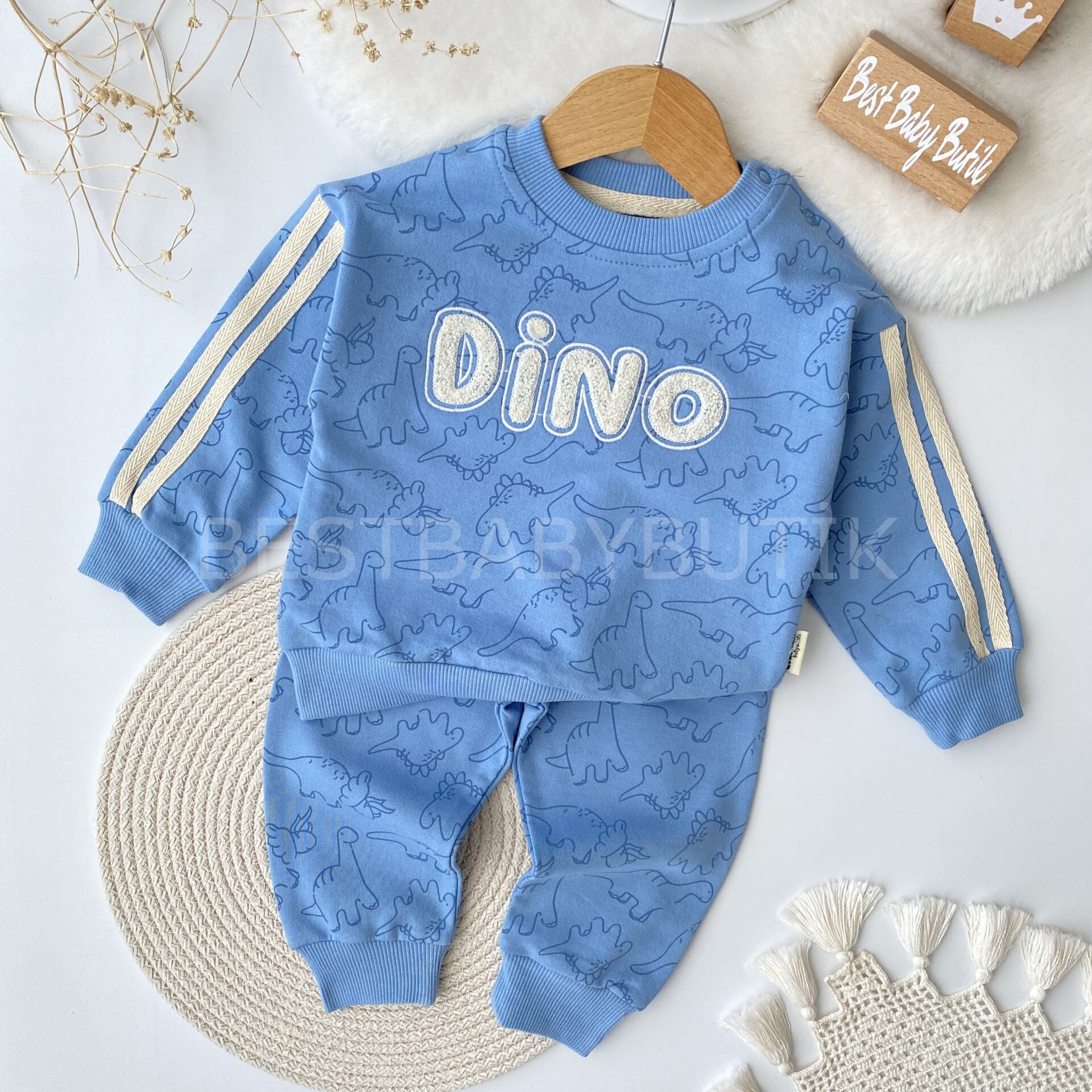 Dino Panç Nakışlı Baskılı 2’Li Takım