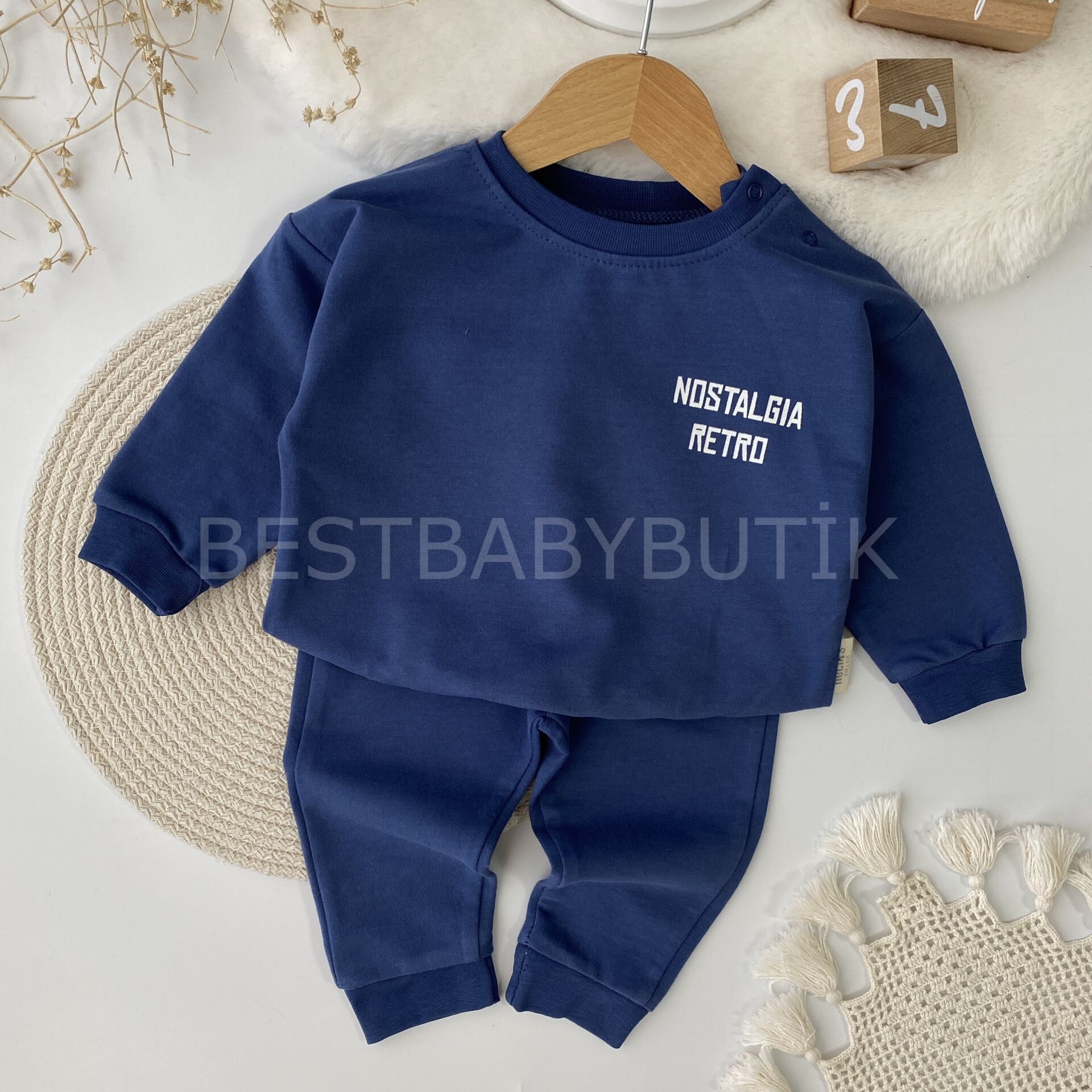 Nostalji Retro Sırt Baskılı Oversize 2’Li Takım