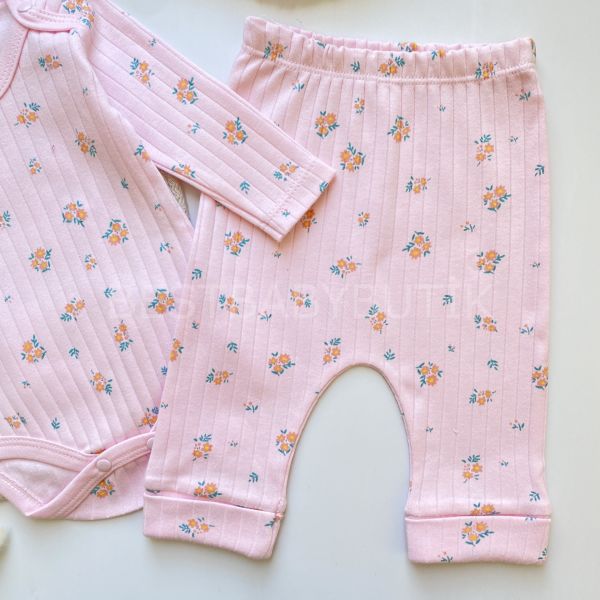 ÇITIR ÇİÇEKLİ PEMBE KAŞKORSE ZIBINLI 2’Lİ TAKIM