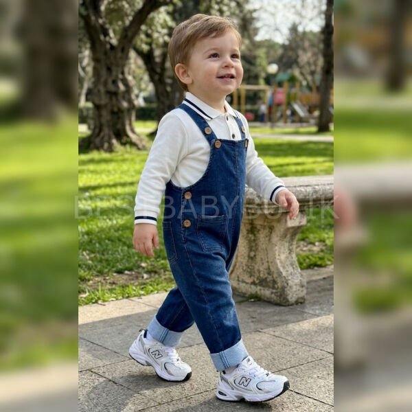 Edwırd Polo Tişörtlü Kot Salopet 9-12 AY