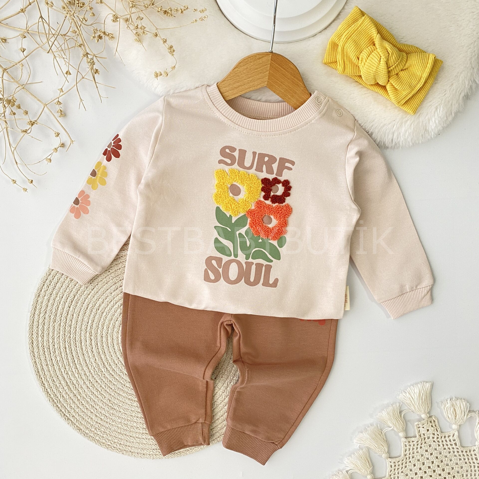 Çiçekli Panç Dokumalı 2’Li Takım