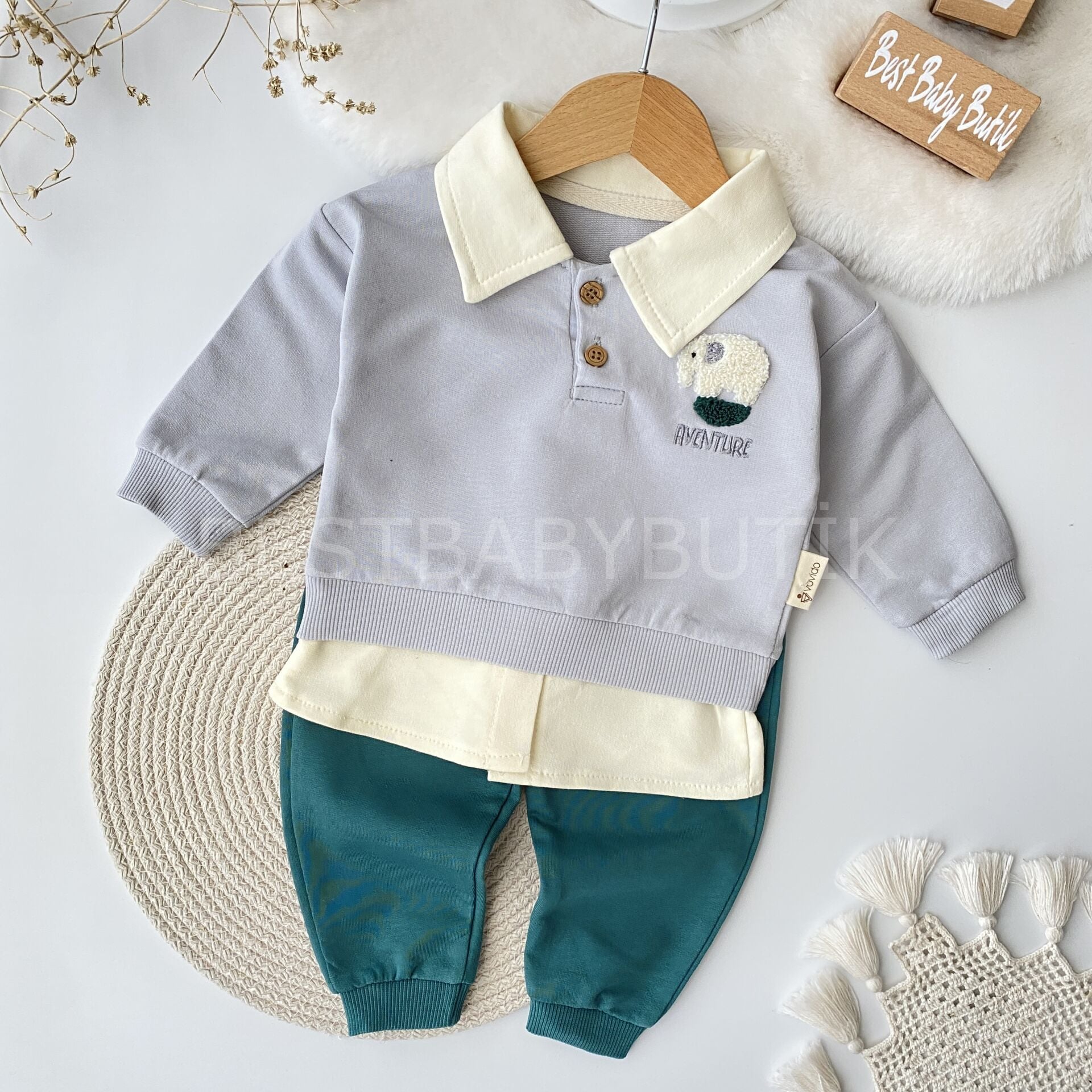 Fil Nakışlı Polo Yaka 2’Li Takım 18-24 AY