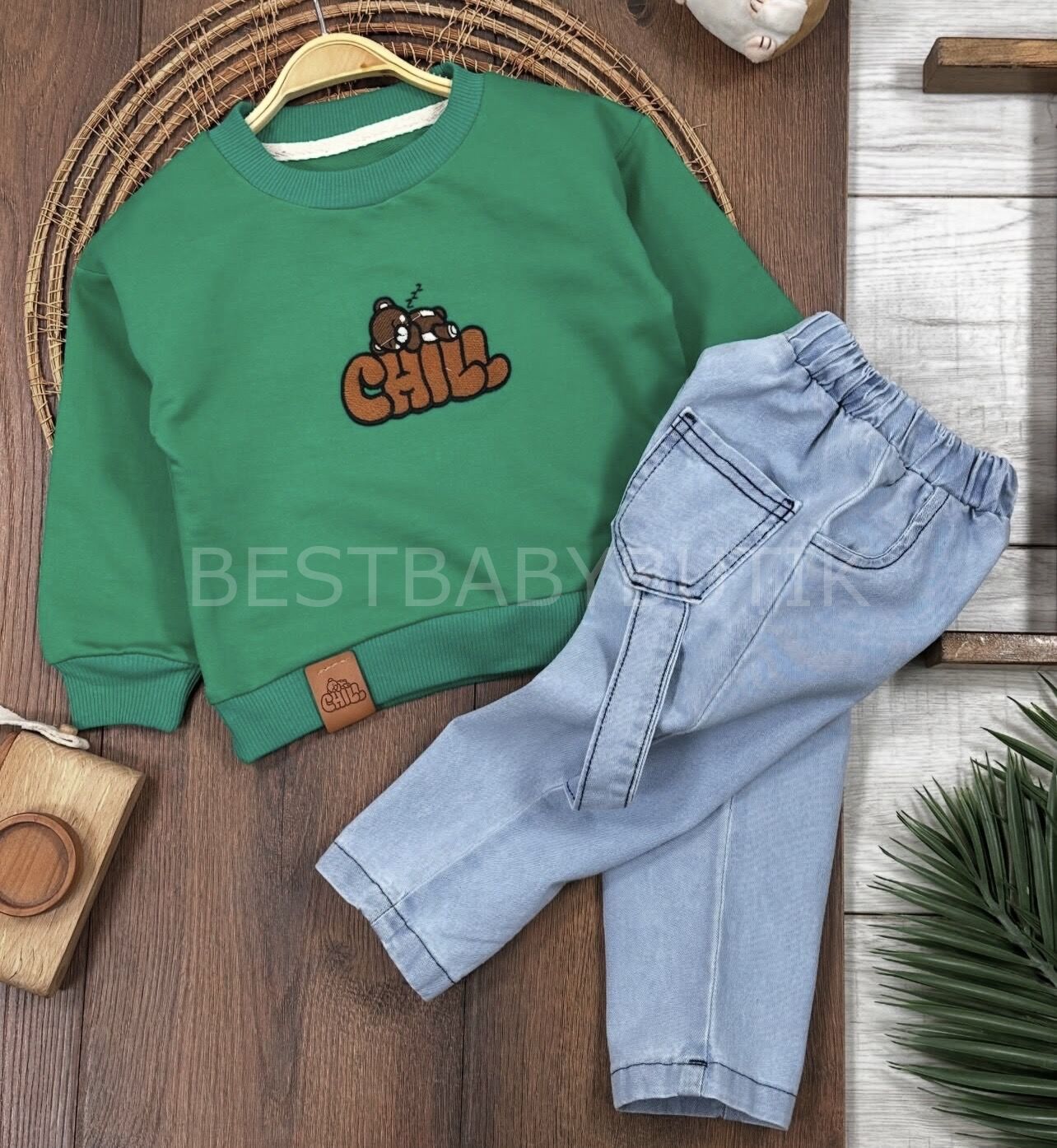 Chill Ayıcıklı Kot Pantolonlu 2’Li Takım 18-24 AY