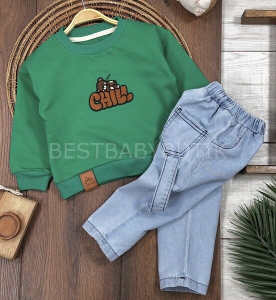 Chill Ayıcıklı Kot Pantolonlu 2’Li Takım