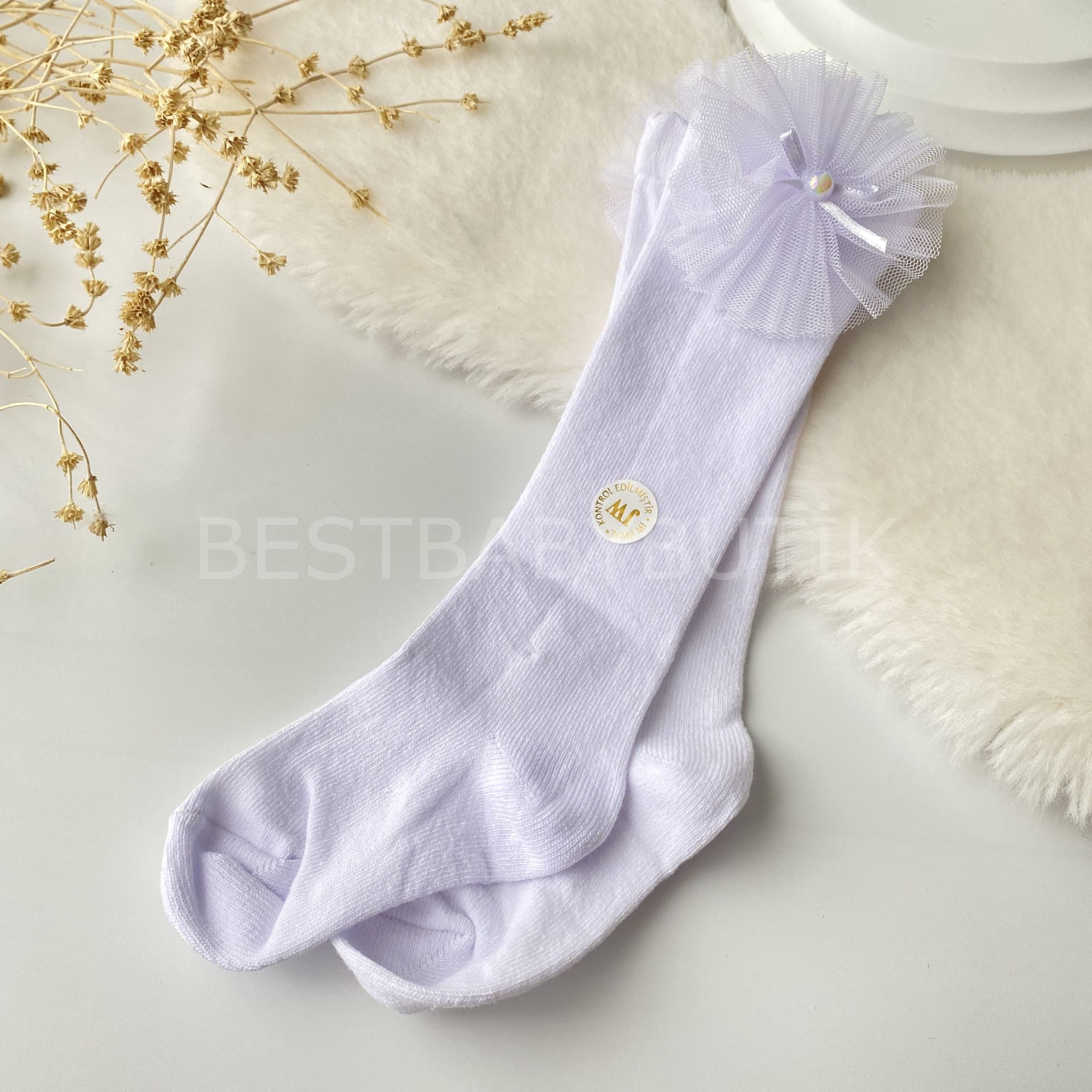 Dizaltı Beyaz Uzun Çorap 2-3 YAŞ