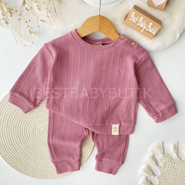 Kendinden Desenli Oversize 2’Li Takım