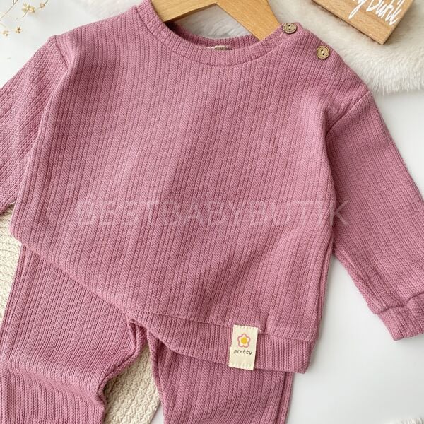 Kendinden Desenli Oversize 2’Li Takım