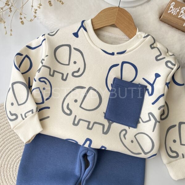 Fil Detaylı Cepli Şardonlu 2’Li Takım