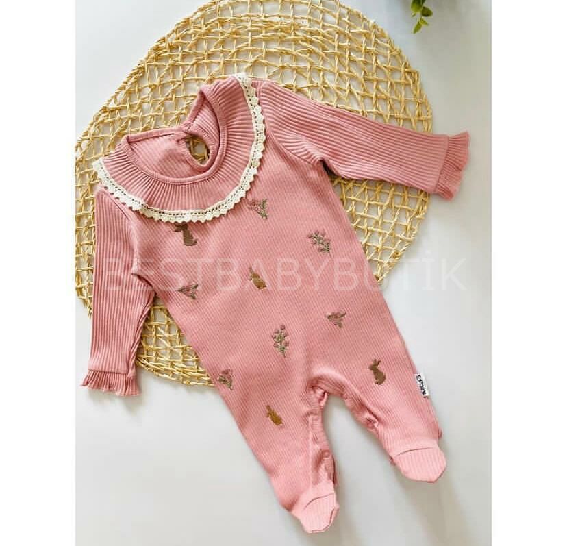TAVŞAN İŞLEME DETAYLI YAKALI FİTİLLİ TULUM