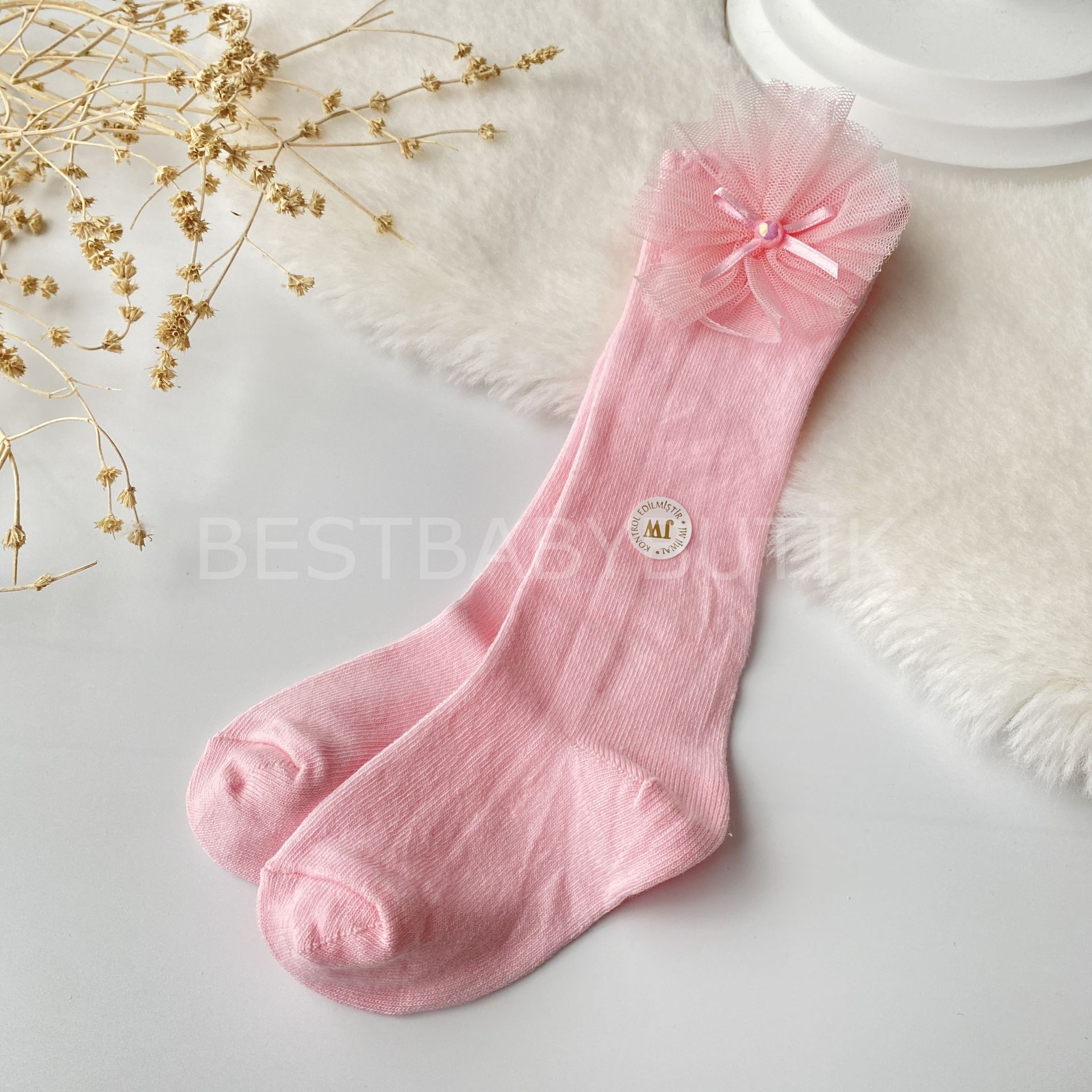 Dizaltı Pembe Uzun Çorap 3 Yaş