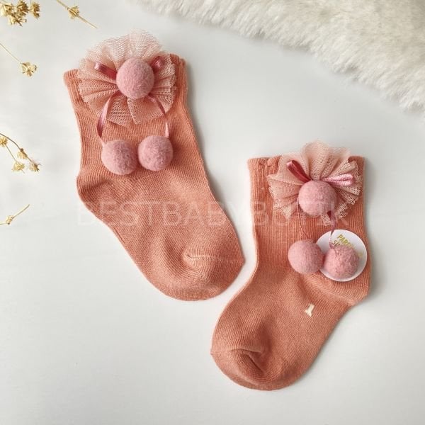 Pembe Ponponlu Çorap 1 YAŞ
