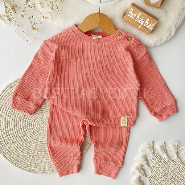 Kendinden Desenli Oversize 2’Li Takım