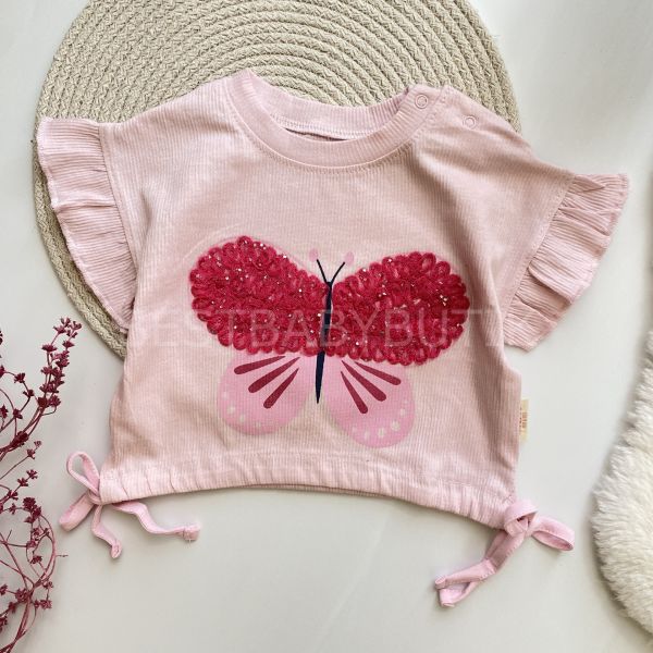 PIRILTILI KELEBEK FIRFIRLI CROP MODEL ŞORTLU 2’Lİ TAKIM