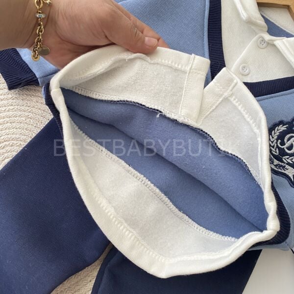 B Baskılı Gömlek Yaka Detaylı Şardonlu 2’Li Takım