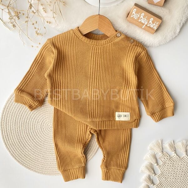 Kendinden Desenli Oversize 2’Li Takım