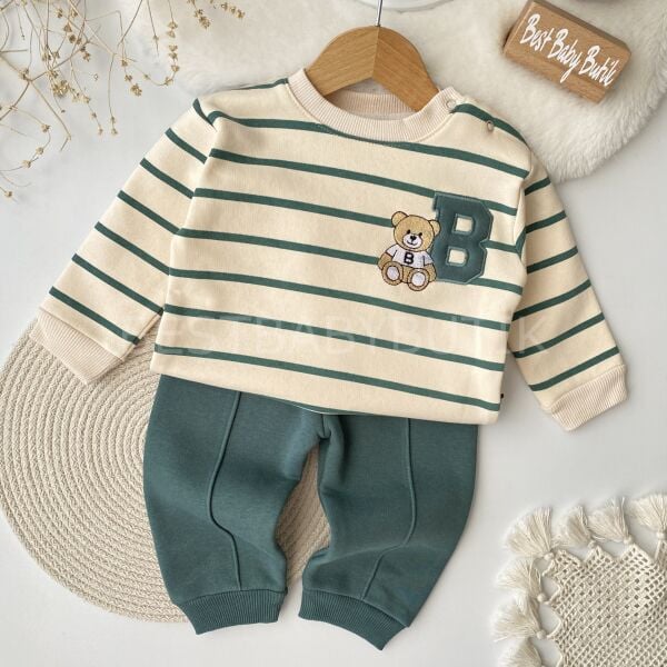 Bear B Harf Çizgili 2’Li Şardonlu Takım