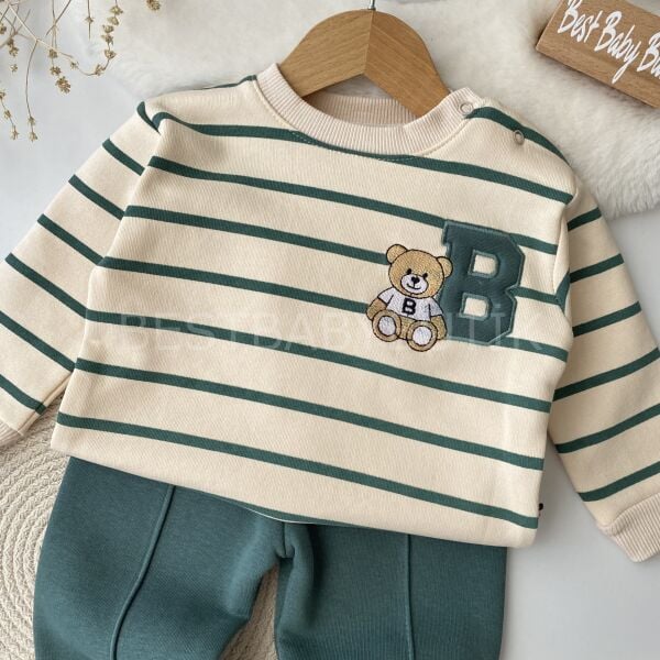 Bear B Harf Çizgili 2’Li Şardonlu Takım