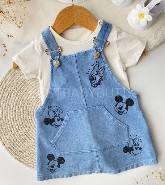 Minnie Mause Detaylı Badili Kot Salopet