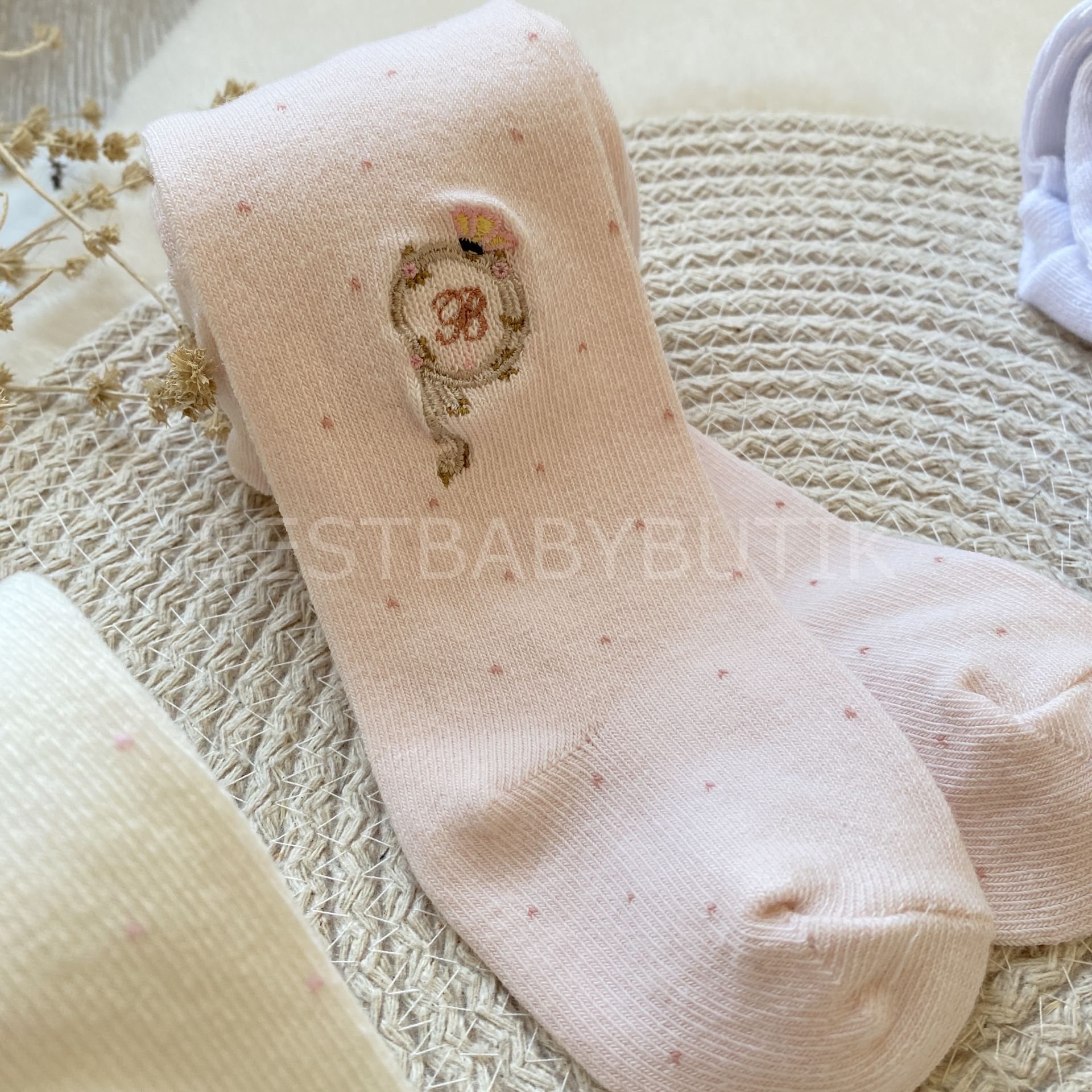 PREMİUM ÇİÇEK NAKIŞLI KÜLOTLU ÇORAP -ADET