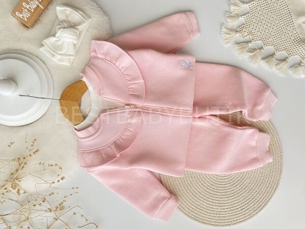 USPA Yazı Detaylı Fırfırlı Hırkalı 3’Lü Takım