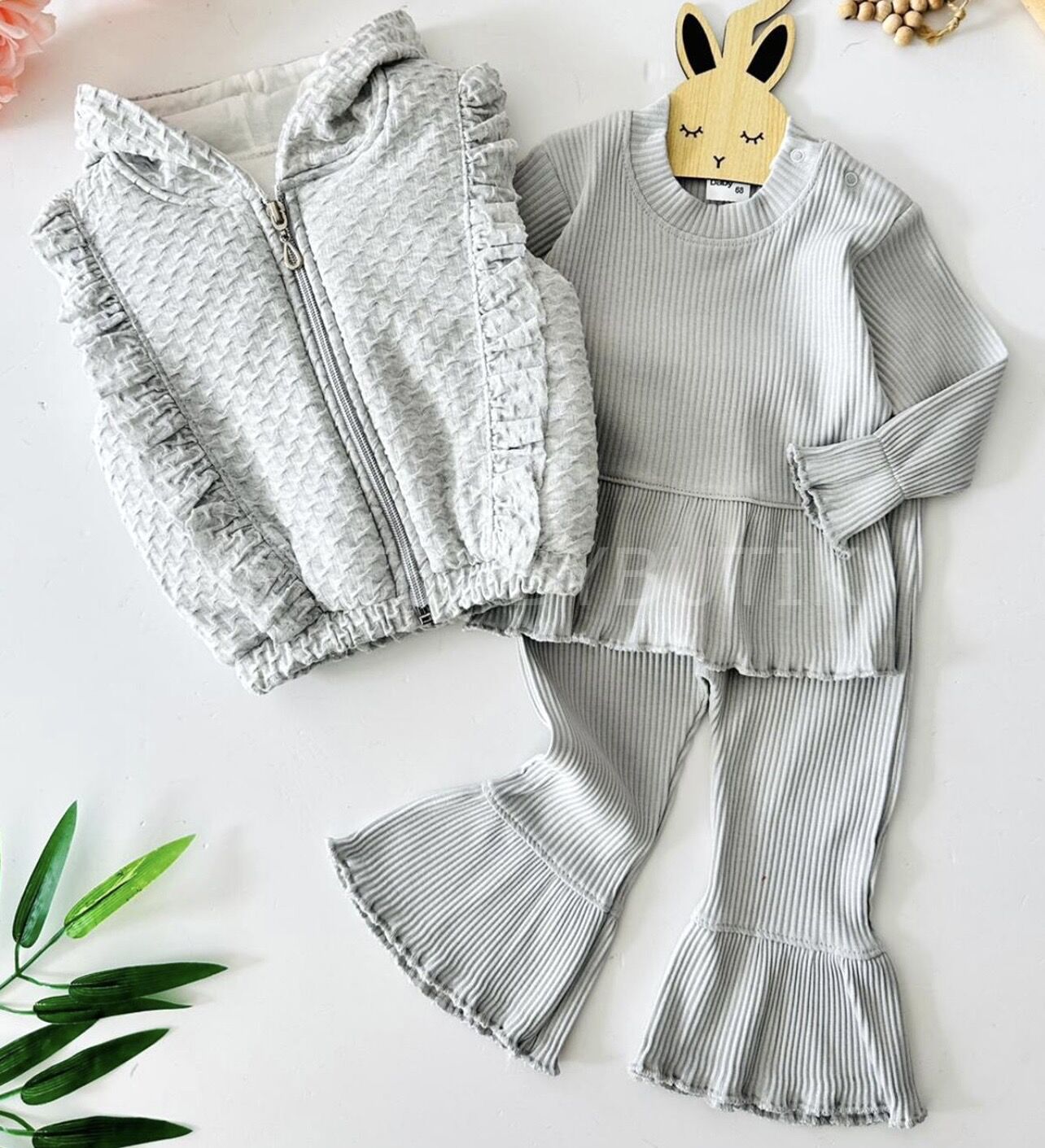 Mevsimlik Yelekli İspanyol Paça 2’Li Takım