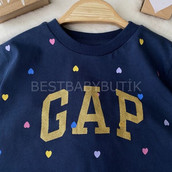 Premium Gap Yaldızlı Kalp Baskılı 2’Li Eşofman Takımı 9-12 AY