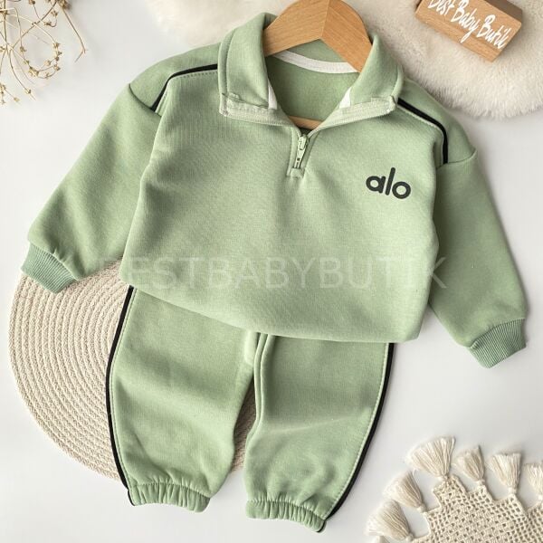 ALO Yazılı Fermuarlı Şardonlu 2’Li Takım