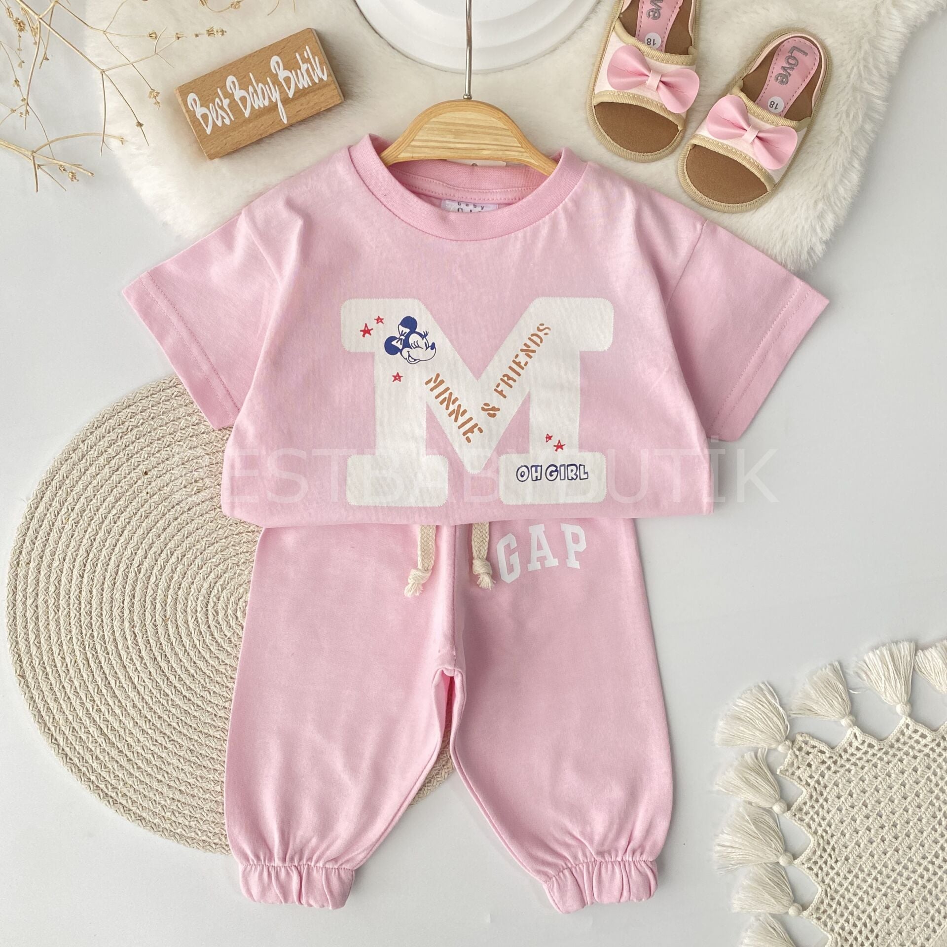 Premium Mickey Mause Sırt Baskılı Eşofman Takımı 9-12 AY