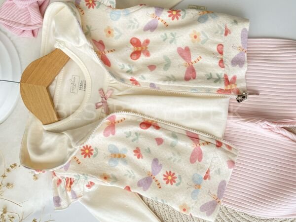 Kelebek Detaylı Yelekli 3’Lü Takım