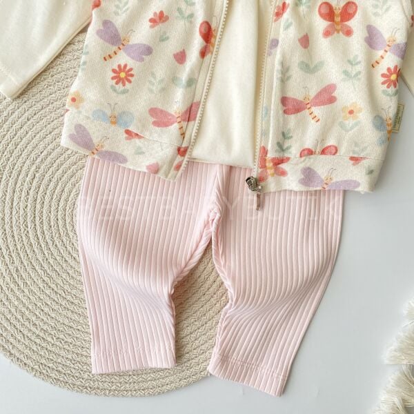 Kelebek Detaylı Yelekli 3’Lü Takım