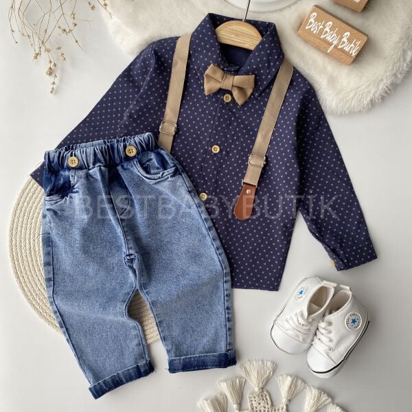 Carles Papyonlu Zıbın Gömlekli Askılı Takım