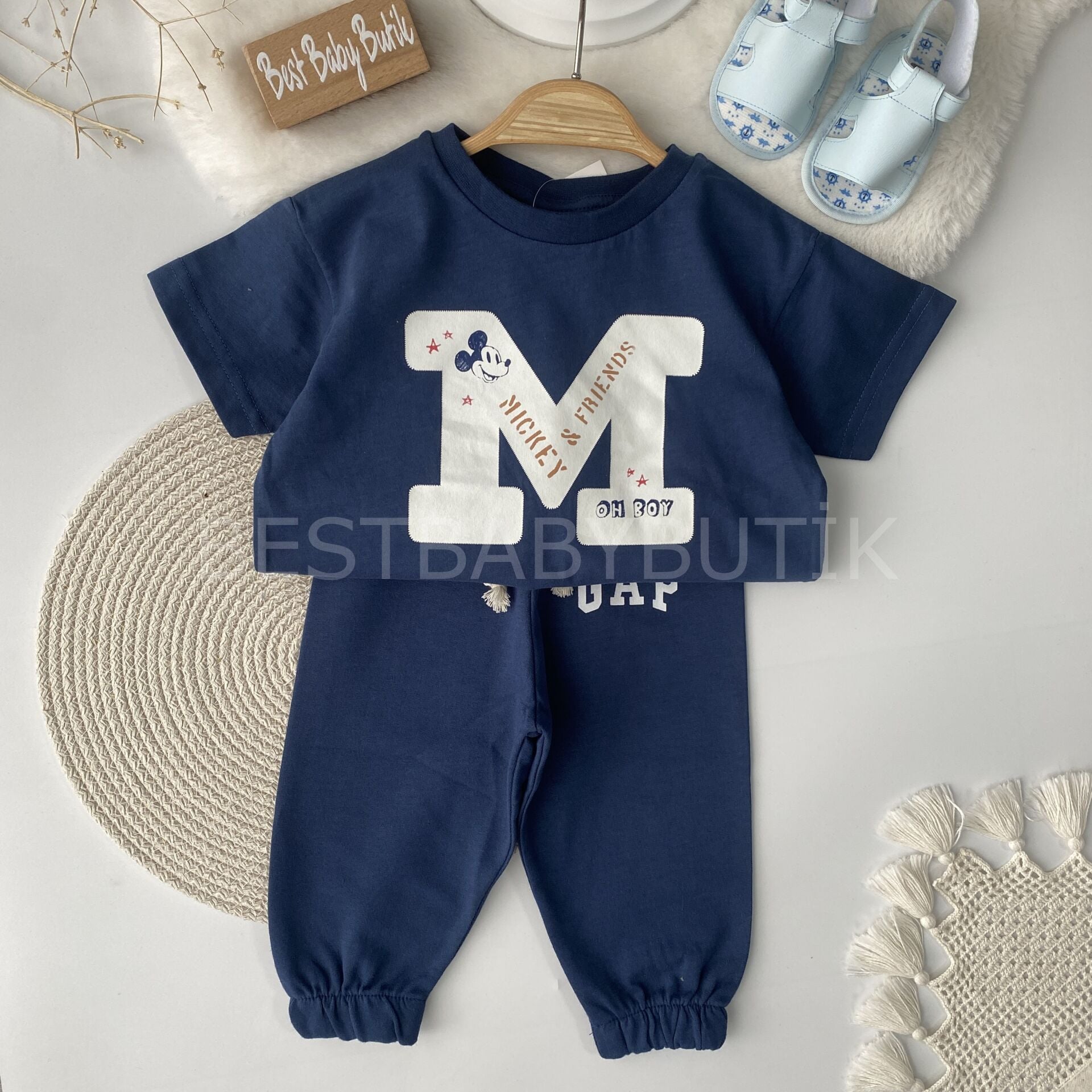 Premium Mickey Mause Sırt Baskılı Eşofman Takımı 6-9 AY