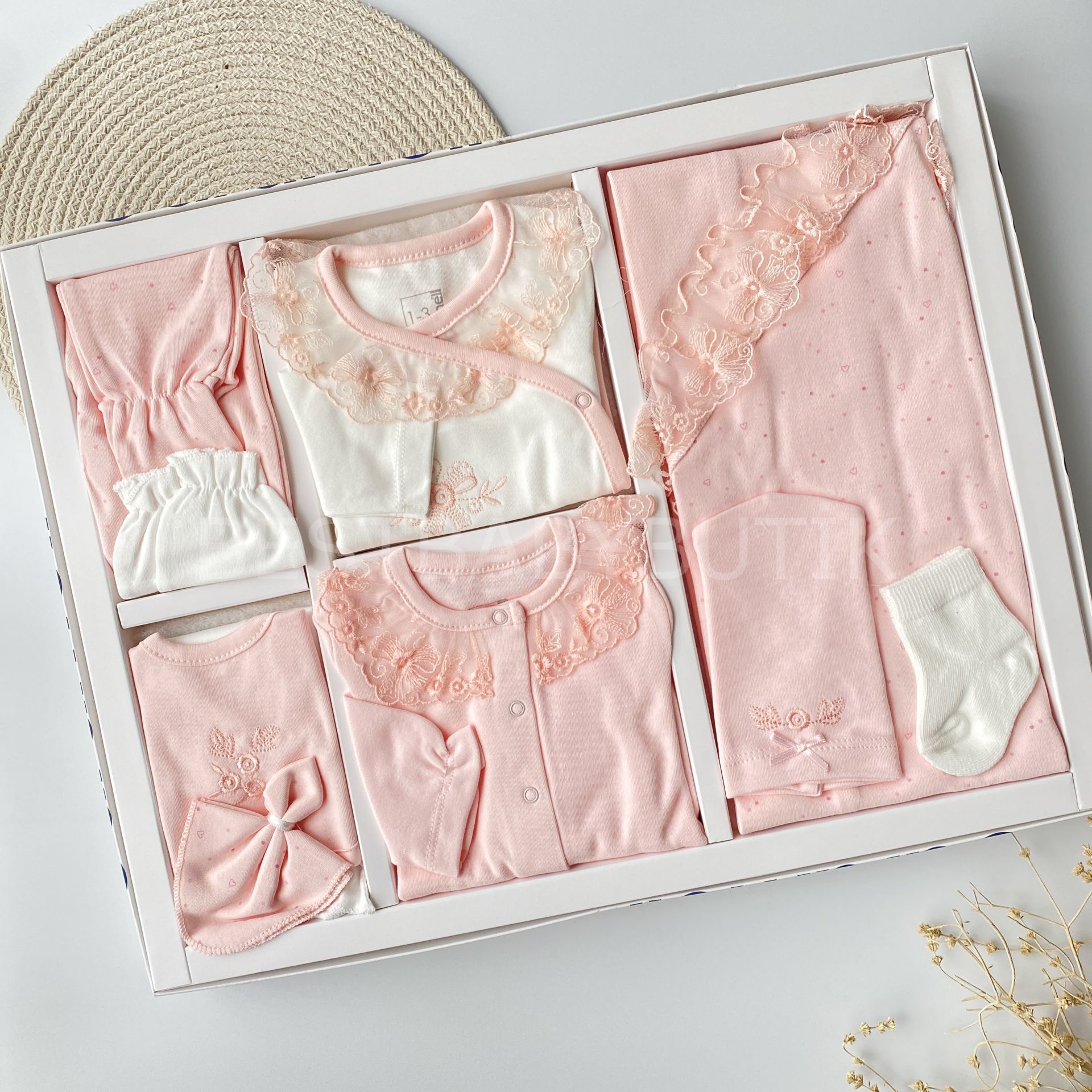Caramel Premium Fisto Detaylı 10 Parça Hastane Çıkışı Seti
