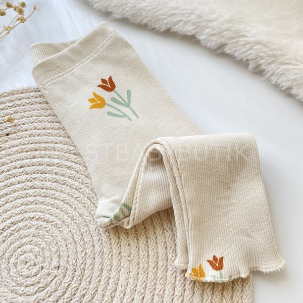 FLOWERS LALELİ FIRFIR DETAYLI 2’Lİ ALT ÜST TAKIM