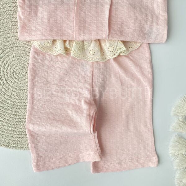 Çiçek Nakışlı Fistolu Bol Paça Takım 12 AYLIK