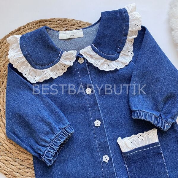 FİSTO BEBE YAKA KOT TULUM 3-6 AY