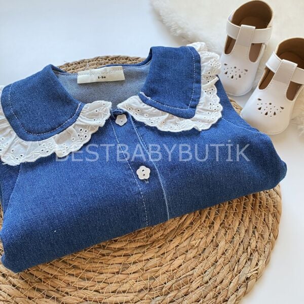 FİSTO BEBE YAKA KOT TULUM 3-6 AY