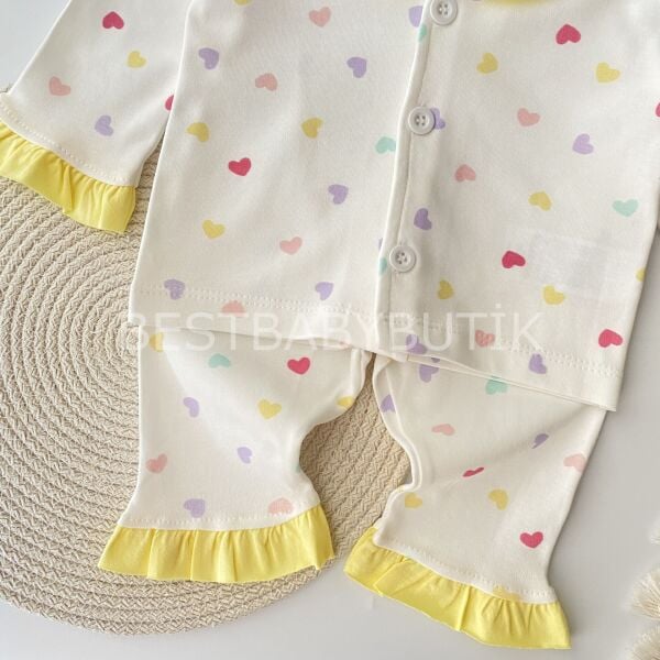 Kalpli Fırfırlı Bandanalı Pijama Takımı